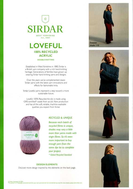 Knitting Pattern - Sirdar 10773 - Loveful DK - Ladies Sweater